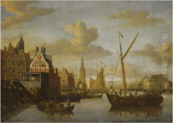 A View Of Amsterdam Oil Painting by Jacobus Storck