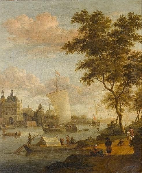 A View Of Amsterdam Oil Painting by Jacobus Storck