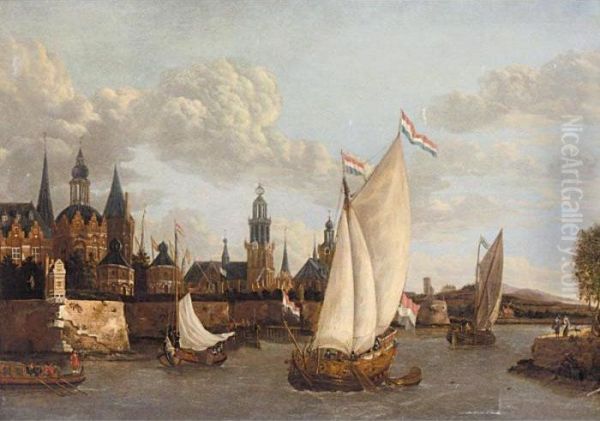 A Capriccio View Of Haarlem Oil Painting by Jacobus Storck