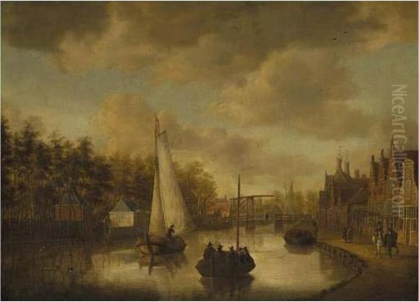 Amsterdam, A View On The Overtoom Oil Painting by Jacobus Storck