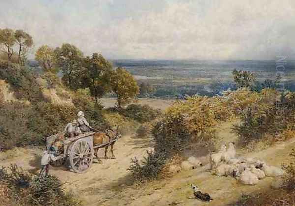 Near Hindhead, Surrey Oil Painting by Myles Birket Foster