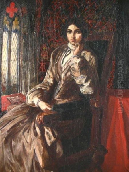 Portrait Of Mrs. Thomas Bell Oil Painting by George Adolphus Storey