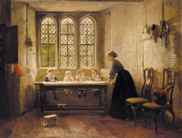 Porridge Time Oil Painting by George Adolphus Storey