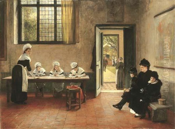 Orphans Oil Painting by George Adolphus Storey