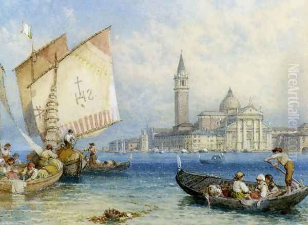 San Giorgio Maggiore, Venice Oil Painting by Myles Birket Foster