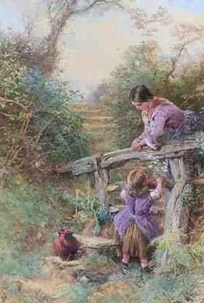 Stile Oil Painting by Myles Birket Foster