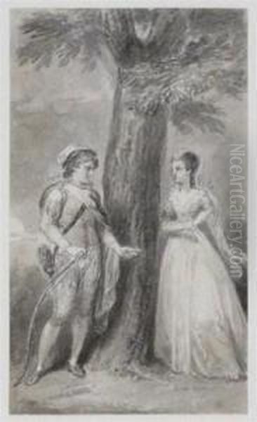 Henry & Emma From Matthew Prior's Poem For Lady's Poeticalmagazine Oil Painting by Thomas Stothard