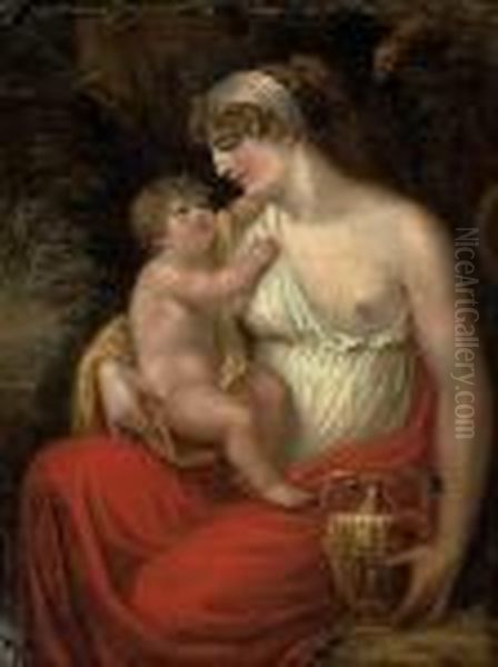 Alcmena And The Young Hercules Oil Painting by Thomas Stothard