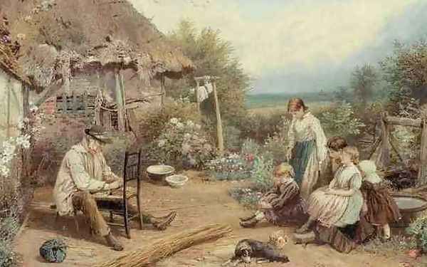 Old Chairmender Oil Painting by Myles Birket Foster