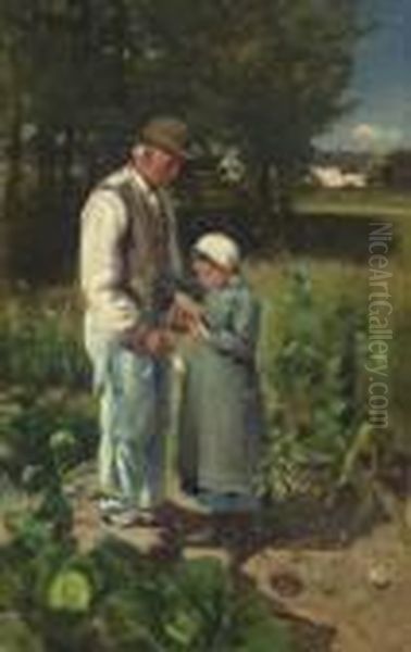 In The Fields Oil Painting by Edward William Stott