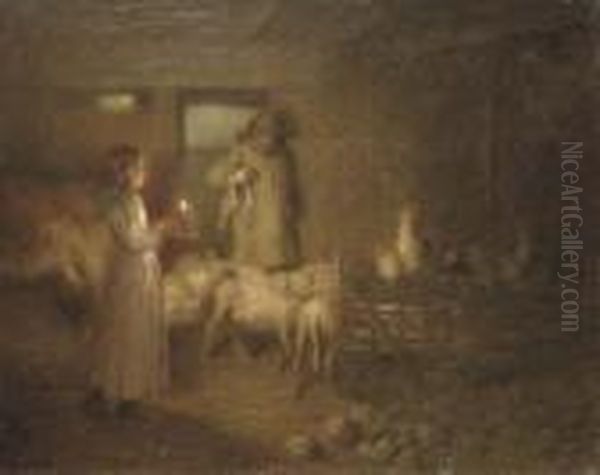 The Shepherd Oil Painting by Edward William Stott