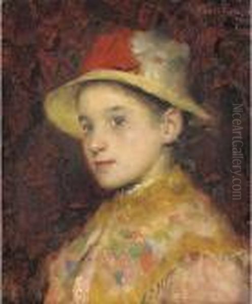 Portrait Of A Young Girl Oil Painting by Edward William Stott