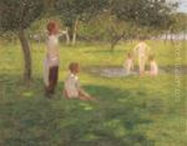 On A Summer Afternoon Oil Painting by Edward William Stott