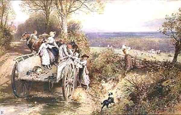 A Peep at the Hounds Oil Painting by Myles Birket Foster