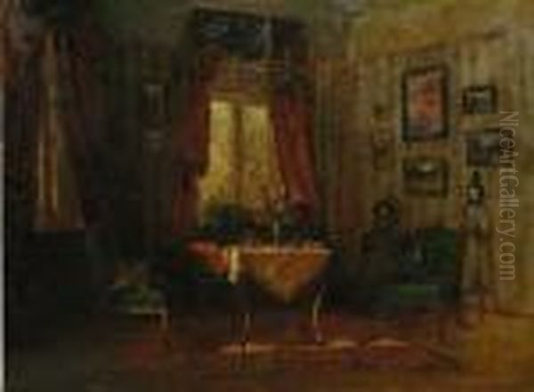 Interior Oil Painting by Ipolit Strambu