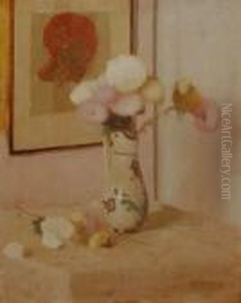 Vas Cuflori Oil Painting by Ipolit Strambu