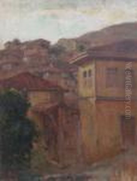 Balcic Towards The Hill Oil Painting by Ipolit Strambu