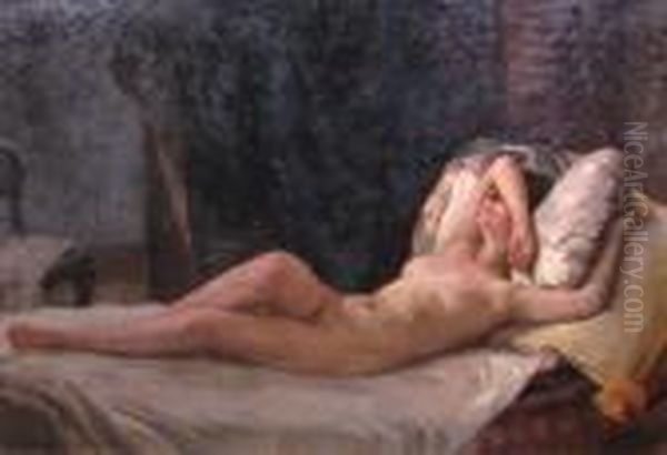 Nude Oil Painting by Ipolit Strambu