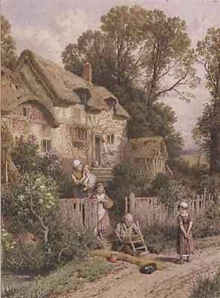 The Chair Mender Oil Painting by Myles Birket Foster