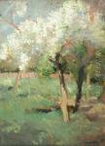 Spring Landscape Oil Painting by Ipolit Strambu