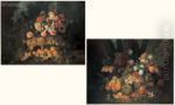 Natures Mortes De Fruits Et De Fleurs Oil Painting by Tobias Stranover