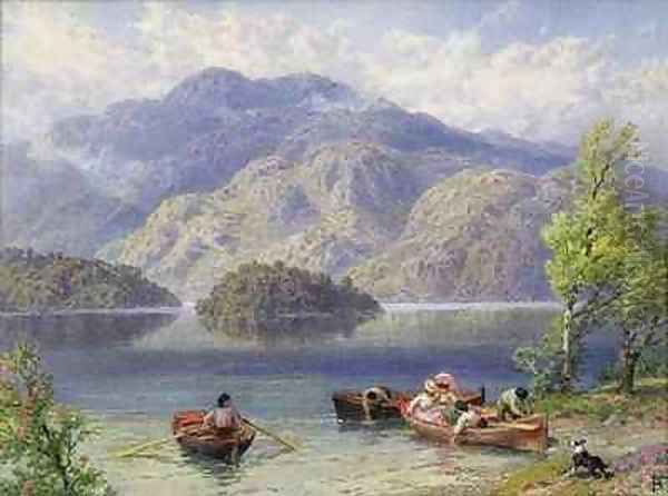 Ben Venue and Ellens Isle Loch Katrine Oil Painting by Myles Birket Foster