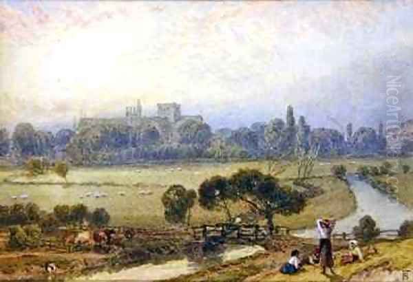 Winchester Oil Painting by Myles Birket Foster