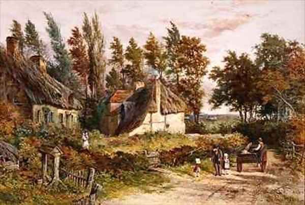 Country Scene Oil Painting by Myles Birket Foster