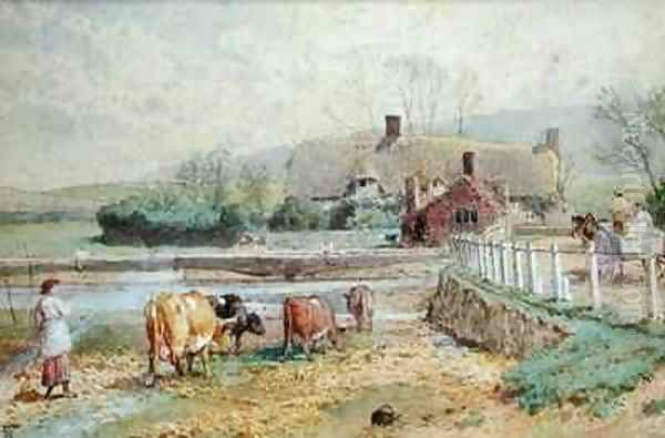 Near Freshwater Isle of Wight Oil Painting by Myles Birket Foster