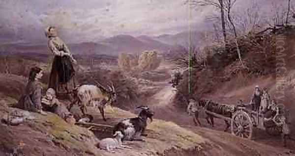 The Goat Herd Oil Painting by Myles Birket Foster