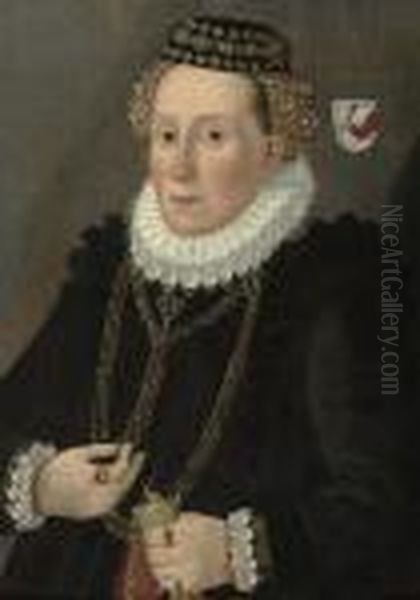 Bildnis Der Magdalena Muelich. 1593. Oil Painting by Lorenz Strauch