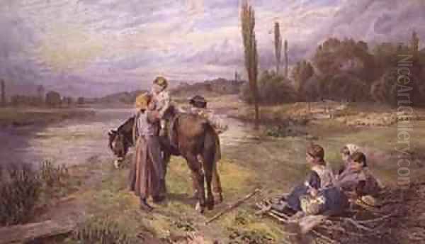 The Ride on the Pony Oil Painting by Myles Birket Foster