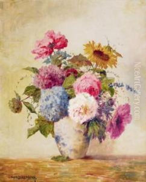 Mischblumenstraus Oil Painting by Max Theodor Streckenbach