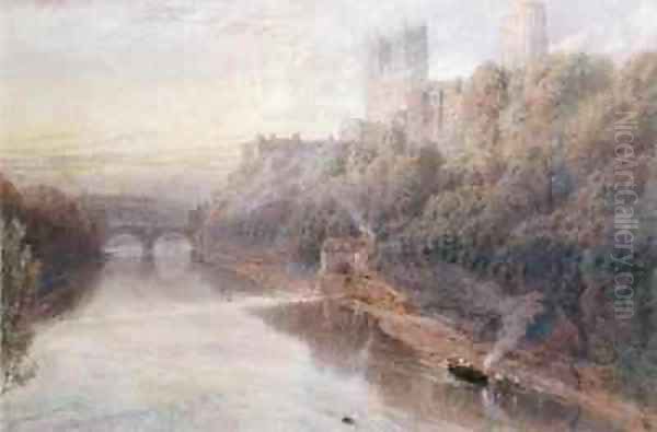 Durham Castle Oil Painting by Myles Birket Foster