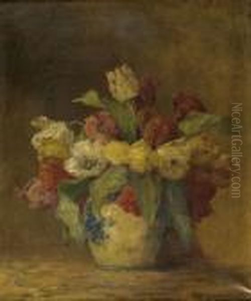 Tulipany Oil Painting by Max Theodor Streckenbach