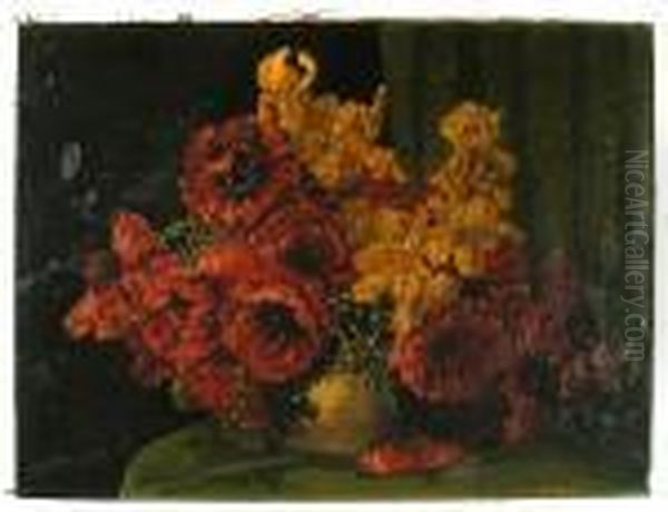 A Still Life With Poppies by Max Theodor Streckenbach