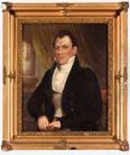 Portrait Of A Gentleman, Possibly William H. Harrison Oil Painting by Robert Street