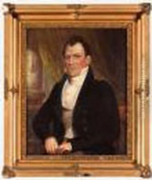 Portrait Of A Gentleman, Possibly William H. Harrison Oil Painting by Robert Street