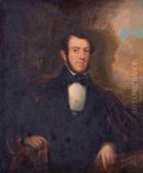 Portrait Of A Gentleman, Said To Be John Pizant Oil Painting by Robert Street