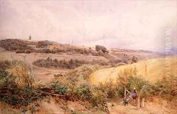 Summer Landscape near Haslemere Surrey Oil Painting by Myles Birket Foster