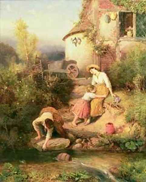 The Brook Oil Painting by Myles Birket Foster