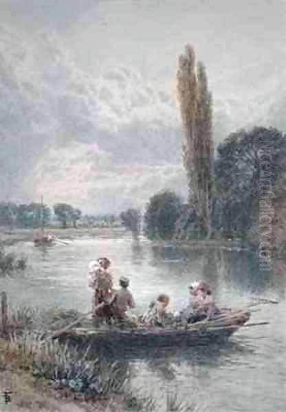 The Ferry Oil Painting by Myles Birket Foster