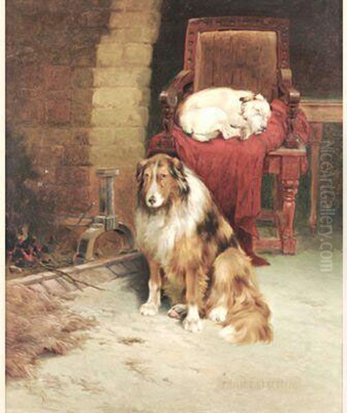 By The Warmth Of The Fire Oil Painting by Philip Eustace Stretton