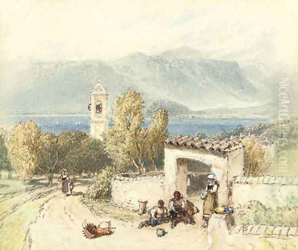 Lake Como 2 Oil Painting by Myles Birket Foster