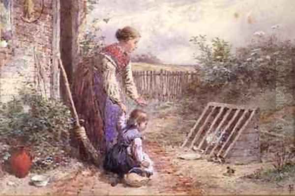 The Hen Coop Oil Painting by Myles Birket Foster