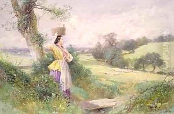 The Milkmaid Oil Painting by Myles Birket Foster