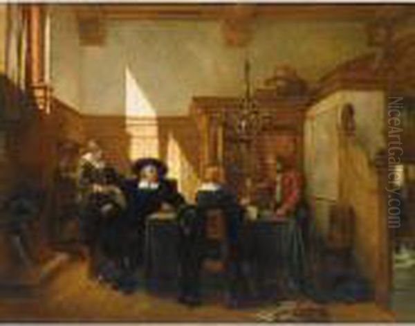 At The Notary Oil Painting by Johannes Anthonie Balthasar Stroebel