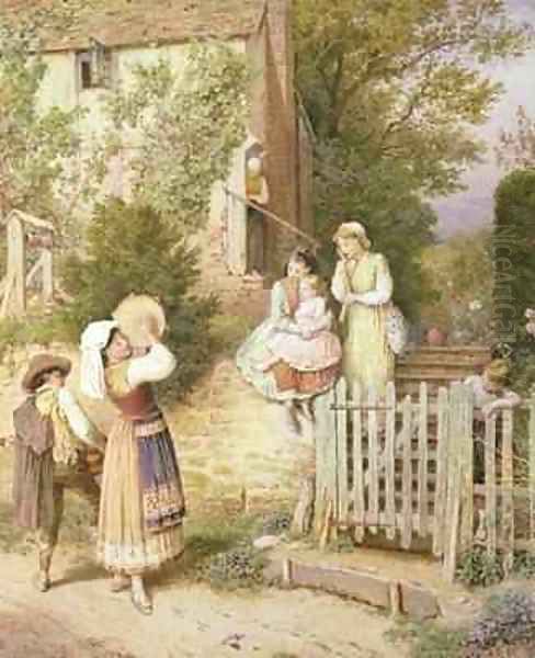 Wandering Minstrels Oil Painting by Myles Birket Foster