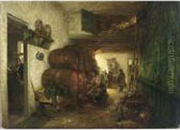 In The Wine Cellar Oil Painting by Johannes Anthonie Balthasar Stroebel