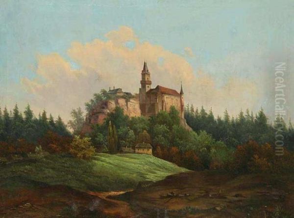 A Landscape With A Castle Oil Painting by Vilem Stroeminger